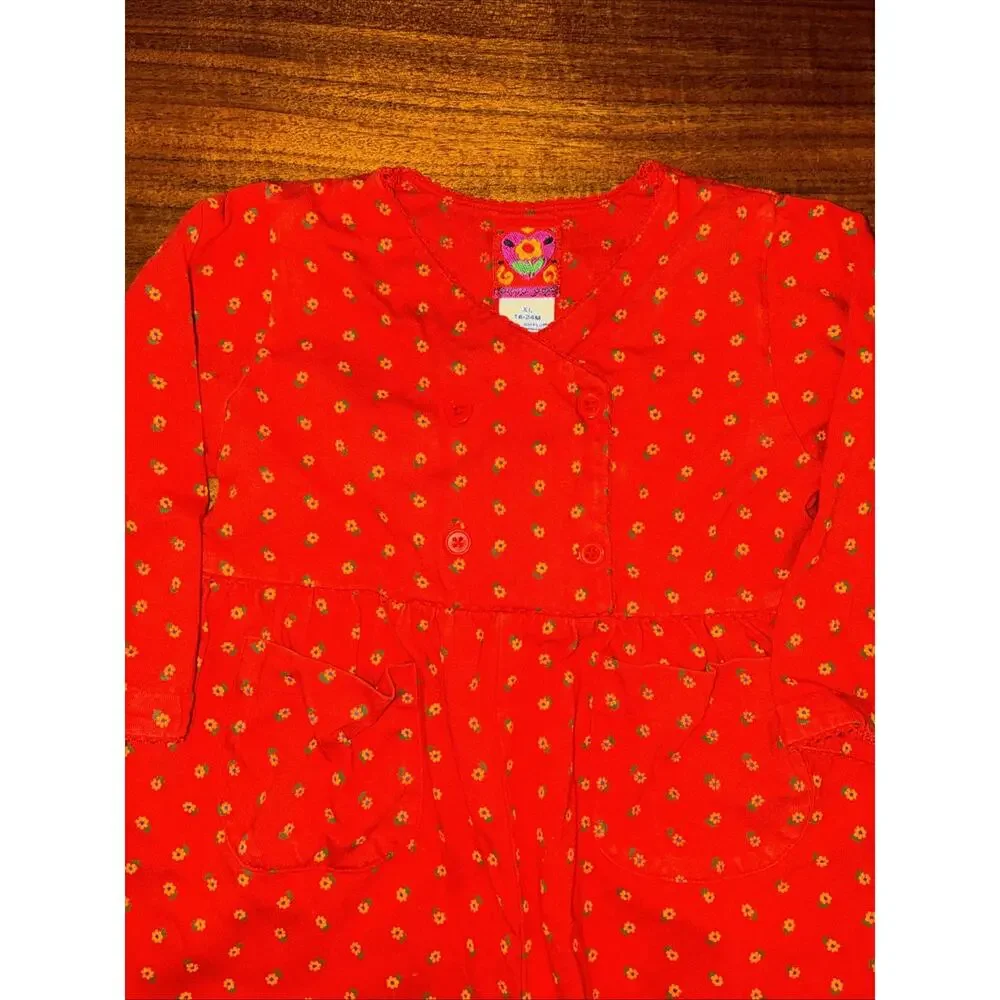 Vintage Baby Gap Romper Floral 90s Or Y2K 100% Cotton 18-24 Months
